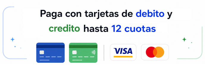 Pago con tarjetas hasta 12 cuotas